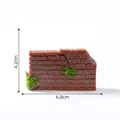Miniature red brick wall ornament with green moss for micro-landscape DIY terrariums - Style 7 Brick Wall