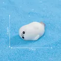 Mini figurine de phoque blanc pour décoration de micro-paysage de plage et terrarium - Pose Tapotement du Ventre / 3.5x1.6cm