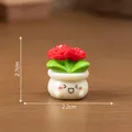 Mini plante de rose mignonne en pot avec visage souriant pour DIY maison, 2,7x2,2cm - 9# Coquelicot