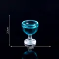 Miniature blue wine glass food play model with 2.3cm height for dollhouse DIY decor - 9# Large Cup (C2824)