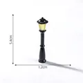 Miniature vintage black street lamp figurine for DIY micro landscape and garden decoration - Single Square Light (3#) / 5.4cmx1.2cm