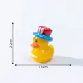 Miniature Independence Day yellow rubber duck figurine with dimensions 1.6cm x 2.2cm. - USA Letter Yellow Duck Style / 2.2x1.6cm / Yellow
