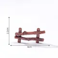 Miniature brown wooden fence accessory for DIY micro landscape garden decor 4x2.2cm - Style 8 Fence