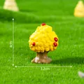 Miniature yellow tree figurine 4cm height for micro landscape DIY garden decor - Fruitful Tree Ornament / Yellow