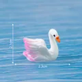 Miniatuur witte en roze zwaan figuur voor micro-landschap DIY decoratie, maat 2,3x2,1 cm. - 2.1x2.3cm / Roze