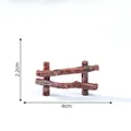 Miniature brown wooden fence accessory for micro-landscape farm DIY decoration, 4cm wide - Style 9 Fence