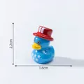 Miniature Independence Day blue duck figurine featuring white stars and a red striped hat - Star Pattern Blue Duck Style / 2.2x1.6cm / Blue