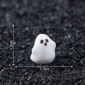 Cute miniature white ghost figurine 1.5cm x 1.3cm for DIY micro landscape decor - 1.5x1.3cm