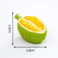 Realistic miniature half-cut durian resin figurine for DIY micro landscape, 3.8cm x 2cm - Jackfruit