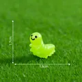 Cute miniature green caterpillar figurine for DIY micro landscape garden decor - 1.7x1.6cm