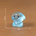 Miniature glow-in-the-dark blue dog figurine for DIY micro-landscape and dollhouse decoration - Size 3 / Luminous Colorful Dog / Blue
