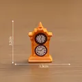 Horloge vintage miniature orange pour décoration de maison de poupée DIY, hauteur 3.2cm - Double Horloge (4#)