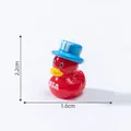 Red Independence Day duck figurine with USA logo, 2.2cm mini resin toy decor - USA Letter Red Duck Style / 2.2x1.6cm / Red