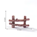 Miniature brown wooden fence for micro-landscape farm DIY decoration 5.1x3.1cm - Style 11 Fence