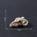 Detailed miniature weathered ram skull sculpture for DIY terrarium decoration, 2.8cm long. - Sheep (6000076948805) / 2.8cm x 1.1cm