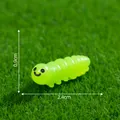Mini lime green caterpillar figurine for DIY moss micro landscape decoration - 0.9x2.4cm