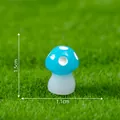 Miniature blue resin mushroom ornament with 1.5cm height dimension - 1.5x1.1cm / Blue