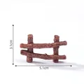 Miniature brown resin fence for micro landscape DIY decoration, size 5.1cm x 3.1cm - Style 12 Fence