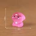 Pink translucent miniature glowing dog figurine for dollhouse DIY decoration and desk ornament - Rose Red