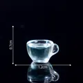 Miniature transparent dollhouse coffee cup model measuring 1.2cm wide by 0.7cm high. - 14# Small Cup (C2824)