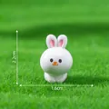 Miniatura di statuetta di coniglio bianco in resina per micro paesaggi fai-da-te, 2,2x1,6cm - Coniglio