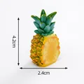 Realistic miniature half-cut pineapple figurine for DIY micro-landscape, 4.2cm x 2.4cm size - Pineapple