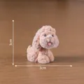 Cute 3cm miniature brown flocked teddy dog figurine for DIY keychain and bag charm crafts - Teddy (5#)