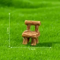 Detailed miniature faux wood bench for DIY fairy garden landscaping and decoration - Mini Square Chair