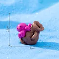 Pink octopus ornament on a brown urn for aquarium landscaping and micro-landscape DIY decoration - 3.3x2.9cm