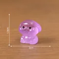 Miniature luminous purple puppy resin figurine for DIY dollhouse decor, 2cm x 1.9cm - Purple