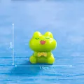 Cute miniature green frog figurine sitting for micro landscape DIY garden decor, 2cm height - Bow-tie Frog (2#)