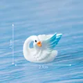 Statuina di cigno bianco in miniatura con ali blu per decoro giardino, 2,1x2,7 cm - 6# Blu Marmo