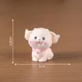 Miniature flocked beige teddy dog figurine with pink collar and bell decoration - Labrador (1#) / With Pin at Top