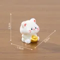 Miniature cute lucky cat figurine holding gold ingot with dimensions 2.3x1.9x2.0cm for DIY decor - Style 2 Wealth / 2.3x1.9x2.0cm