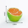 Miniature realistic semi-cut green citrus fruit for DIY micro landscape, 2.8cm diameter - Grapefruit