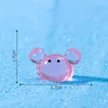 Miniature luminous pink crab figurine for aquarium DIY landscaping decor - 2.7x1.7cm / Red