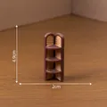 Miniature brown 4-tier rattan-style corner shelf for dollhouse DIY decoration, 4.9cm height - 1# Three-Layer Rack / 2x4.9cm
