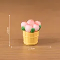 Detailed miniature pink tulip flower pot for dollhouse DIY micro landscape decoration - 3# Pink Tulip Potted Plant (C2761/C2683) / 2.8cm x 2.3cm