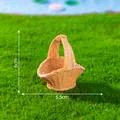 Mini cesta tejida marrón para micropaisajes, tamaño 6 cm por 5,5 cm - 3# Cesta Grande con Asa Alta / Marrón