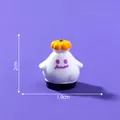 Miniature Halloween ghost dessert figurine with pumpkin topper and product dimensions - Pumpkin Ghost Cake