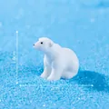 Miniature white polar bear figurine for DIY crystal ball and terrarium desktop decor - Sitting Posture Style (2#) / 1.8x2cm