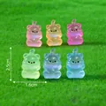 Set di 6 mini figurine di orsetti colorati traslucidi per decorazioni fai da te - Stile Bevanda Orso (C2659)