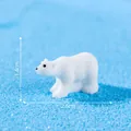 Miniature polar bear figurine for DIY decor, 2.6cm long and 1.4cm high - Walking Posture Style (3#) / 1.4x2.6cm
