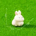 Mini figurina di coniglio bianco per decorazione fai da te paesaggio, 1,8x1,6x1,6 cm - Coniglio