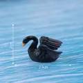 Statuina di cigno nero in miniatura per decorazione giardino micro paesaggio, 2,9x2cm. - 11# Nero Rosa