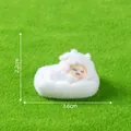 Mini weiße beflockte Schaf-Figur für Bastelarbeiten und süße Dekoration, 3,6 cm - Schaf (15#)