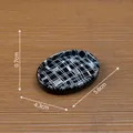 Miniature black and white plaid oval dish for dollhouse decor with clear dimension markings - Black Checkered (1# Large) / 5.6x4.3x0.7cm
