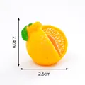 Detailed miniature resin orange charm for DIY crafts, half-cut design, 2.6cm width - Mandarin