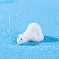 Miniature white polar bear figurine for DIY terrarium and desktop decoration - Prone Posture Style (4#) / 1.2x2.4cm