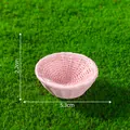 Mini panier tressé rose de 5,3 cm de diamètre pour décoration de micro-paysage DIY - 6# Grand Panier Rond